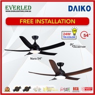 [FREE INSTALLATION] DAIKO Nara 54" DC Ceiling Fan (with Tri-Color Light and Remote)