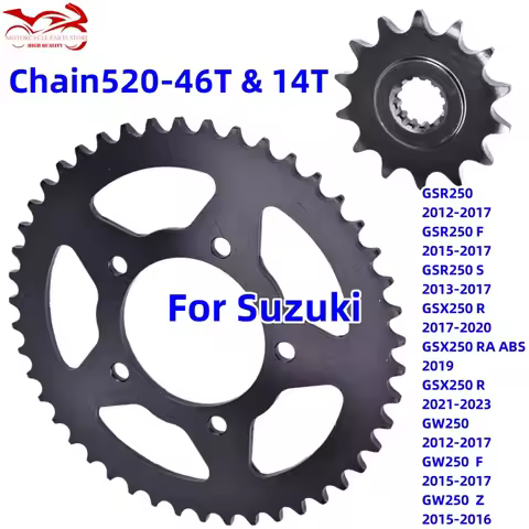520 chain 14T Front 46T Rear Motor Sprocket For Suzuki GSR 250 F S GSX 250 R RA ABS GW 250 Inazuma F