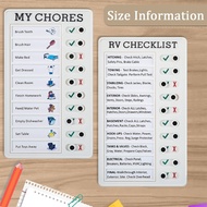 Multi-purpose Wall Hanging Checklist Memo Boards Adjustable My Chores Checklist Board for RV Home Wa