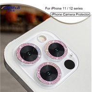 iPhone camera protector 12 Pro Max，iphone camera lens protector IPhone 11 Metal Ring 11Pro &amp;11ProMax Camera Cover 12 12Mini 12Pro Bling Bling Camera Glass Len Protector