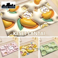 3D Square Floor Mat Anti-Slip Foot Mat 3D Non-Embossed Bathroom Mat Water Absorbent Floor Mat/
