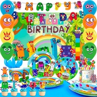 Number Blocks Birthday Decorations,112pcs Number Blocks Party Decorations & Number Blocks Party Tabl