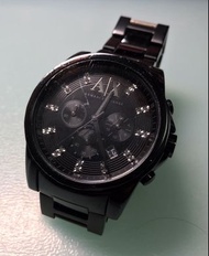 Armani Exchange AX2093灰黑色晶鑽鋼錶