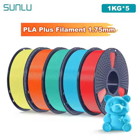 SUNLU 5KG PLA Plus /Clear 3D Printer Filament 1.75mm 1000g Spool (2.2lbs) Neatly Arranged No Knot Fi
