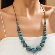 DELMER Ceramics Beaded Necklace, Choker Simple Colored Beads Necklace, Fashion Jewelry Exaggerate Va
