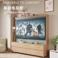 2023Nordic TV Stand Movable Bracket Solid Wood TV Bench for Bedroom Simple Living Room TV Rack Factory Order