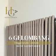 (SPECIAL 6 WAVES) MINIMALIST GODRDEN 6 WAVES EMBOSSED SAFFRON MOTIF LUXURY MINIMALIST BLACKOUT WINDO