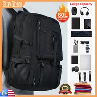 80L Hiking Backpack Waterproof Sport Camping Travel Bag 17/18 inch Laptop Bagpack Unisex Men Women b