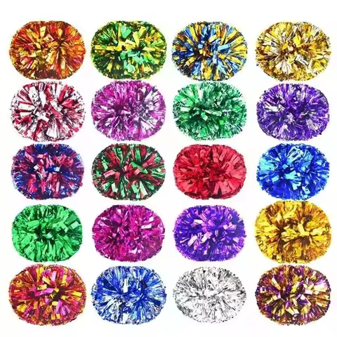 28cm Game Pom Poms Multicolors PET Cheering Ball Four Finger Ring Come On Props Sports Match Vocal B