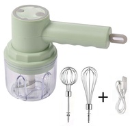 【ANM】-3In1 Electric Blender Wireless Food Cream Mixer USB Electric Egg Beater Handheld Garlic Chopper Meat Grinder