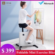 Merach Foldable Mini Exercise Bikes- 8 Gear Magnetic Resistance-  Indoor Cycling Bikes Belt Driven S