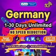 Germany eSIM 5G High Speed 1-7 Days Unlimited Data Europe eSIM Card