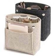 Mini Slim Felt Purse Organizer Insert With Snap Closure, Makeup Bag In Bag Shaper With Multi-Pockets