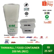 THINWALL 200 RECTANGLE BOXML 200 CONTENTS 25 SET THINWALL DM 200ML REC