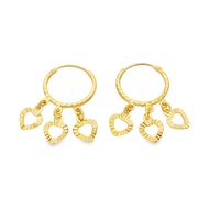 Top Cash Jewellery Dangling Triple Heart Loop Earring