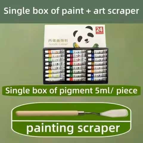 12/18/24 color acrylic painting pigments, each tube contains 5ml / 0.17 ounces, paired with 1 scrape