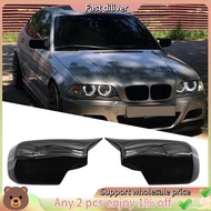 Car Gloss Black Ox Horn Rearview Side Mirror Cover for  3 Series E46 1998-2005 5 Series E39 1995-200