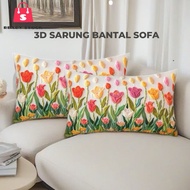 RSS_ 1PCS Sarung Bantal Bunga Pillow Case, Hiasan untuk Sofa Rumah,Sarung Bantal Linen, 30x50cm, Hia
