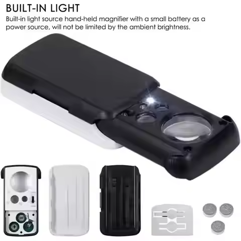 Jewelry Loupe Magnifier With LED UV Light 30X 60X 90X Jewelers Eye Magnifying Glass Fold For Gems St