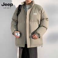 Jeep Spirit 1941 estd 2024 cổ đứng đệm cotton mùa đông áo khoác độn bông nam dày lông cừu lót xuống