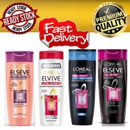 L'OREAL PARIS ELSEVE SHAMPOO - 330ML KERATIN SMOOTH 72H PERFECTING/ TOTAL REPAIR 5/ ANTI-HAIR FALL/ 