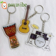 NOVAVIBE Guitar Acrylic Keychain, Clarinet VIOLIN Guitar Model Pendant, Backpack Ornament Djembe Uku