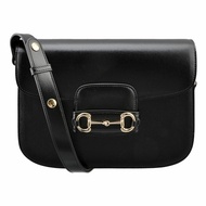 GUCCI 1955 馬銜扣皮革單肩包 黑色 602204 1DB0G 1000