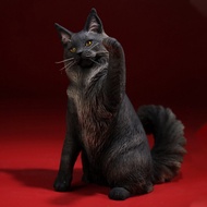JXK Maine Coon Cat Model พิมพ์เล็ก แมวสต็อก พิมพ์เล็ก แมวสต็อก รูปแมว ตกแต่งโต๊ะ เรียกโชค น่ารัก รัก