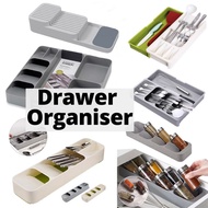 {SG} Kitchen Drawer Organiser Tray Cutlery Holder Utensils Organizer Fork Spoon Knives Storage Utensils Tray