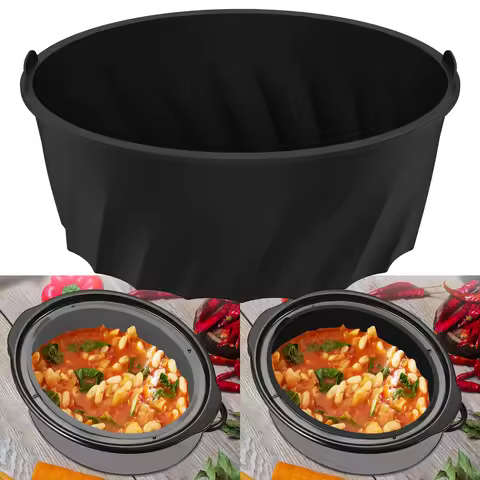 Silicone Slow Cooker Liner for 7-8QT Pot Reusable Slow Cooker Silicone Insert with Handle Leakproof