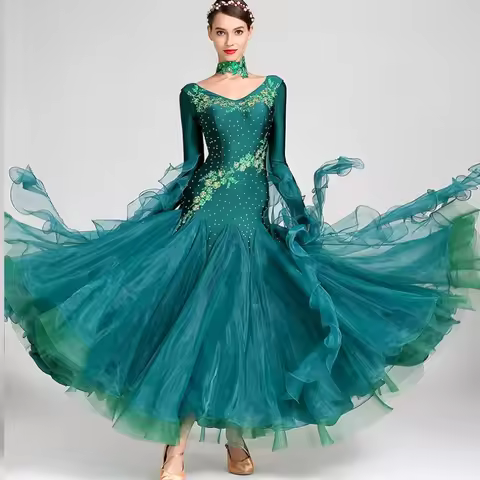 Fashion Senior Modem Dance Skirt Performance Clothing National Standard Dance Skirt Competition Dres