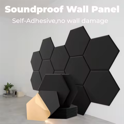 3-18Pack Self-Adhesive Wall Panels Hexagon Sound Insulation Foam Home Studio Office Decoration Sound