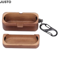 JUSTO Wood Protector,  Wood Cordless Charging Support Wooden , Earphones  Fine Polished Bluetooth Ea