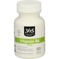 365 By Whole Foods Market, Vitamin B6 50Mg, 50 Count