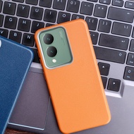 Phone Case For Vivo Y17s 4G Y36i 2023 G2 Y28 5G V2310 V2318A Premium Faux Leather Rubberized TPU Ski