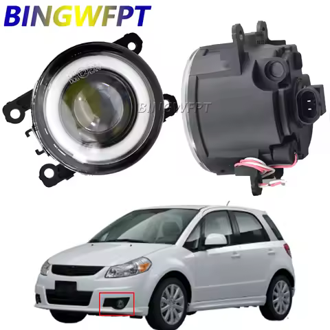 For Suzuki SX4 (EY, GY) 2006 2007 2008 2009 2010 2011 2012 2013 LED Fog Lights 90mm Round Angel Eye 