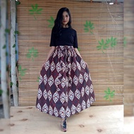 ROK BATIK SOGAN PUTIH PANJANG WANITA JUMBO MAYUNG