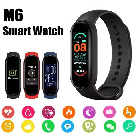 M6 Smart watch Men Women Fitness Tracker Smartwatch Blood Pressure Heart Rate Monitor Fitness Band S