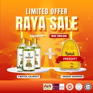 Raed Cajeput Aromatherapy Oil Herba Natural 50ml | Minyak Urut | Pakej 3x Cajeput 1x Warmer massage 