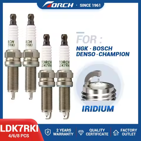 4-8PCS Iridium Spark Plug TORCH LDK7RKI/OE209 3707AAG E4G16-3707010AB E4G16-3707110 for 96412/ILZKR7