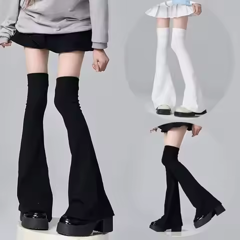New-Y2K Leg Stockings Elasticity Slimming Knee Socks Japanese Style Spicy Femboy Over The Knee Horn 
