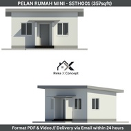 Pelan Rumah Mini SSTH001 (357sqft) | 3D Design House Plan Layout (Format PDF & Video)