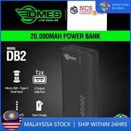 DMES DB2 2.4A 20000mAh Dual USB Output Type C and Micro USB Input Fast Charging Powerbank / Over Charge Protection