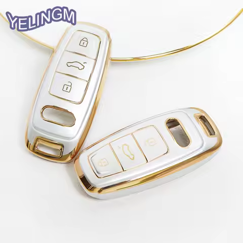 New Gold Tpu Car Key Protection Shell for Audi A3 A6 A7 A8 C8 D5 Q4 Q5 Q7 Q8 S6 S8 S7 C8 RS E-tron G