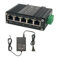 Mini Industrial 5 Ports Gigabit PoE Switch Hardened 5 Port RJ45 10/100/1000Mbps 802.3at Ethernet Swi