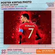 Poster Cristiano Ronaldo CR7 Ukuran A4 A3 Besar Kecil Bisa Custom Foto lewat chat seller | Serie A L
