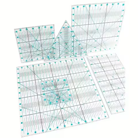 6 acrylic handmade rulers complete set of sewing rulers: square 12.5x12.5, 9.5x9.5, 6.5x6.5, 4.5x4.5