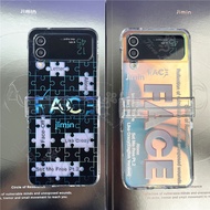 JIMIN FACE Set Me Free Solo BTS-Jimin Phone case For Samsung Zflip 3 Zflip4 Laser Shiny Bangtan Boys BTSS-7 Anti Shock Drop Proof Space Cover Zflip3  Zflip4 Cases