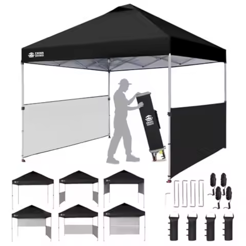 10x10 Pop up Canopy Tent with 2 Half Sidewalls