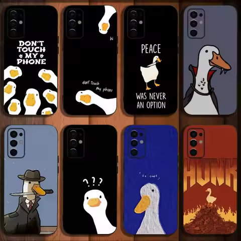 Cartoon Funny Duck Phone Case For Samsung S24,S21,S22,S23,S30,Ultra,S20,Plus,Fe,Lite,Note,10,9,5G Bl